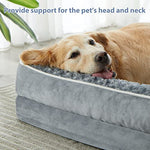 BFPETHOME orthopedic egg foam L-shaped dog bed for large dogs, waterproof sofa dog bed with removable washable cover