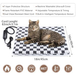 MIXJOY 18''x16'' Small Heated Cat Bed with 11 Adjustable Temperature and Timer, Electric Pet Heating Pad for Cats and Dogs