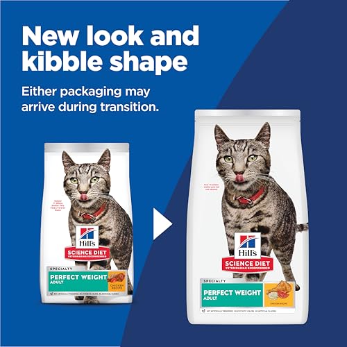 Hills Science Diet Adult 1-6 Perfect Weight Cat Food, 3lb Chicken Recipe, Weight Management Support