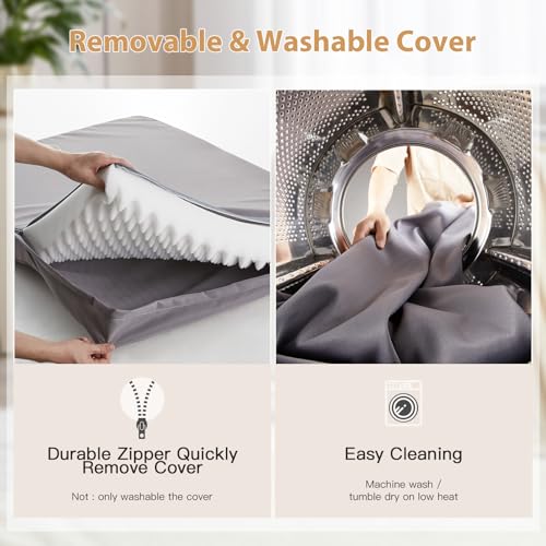 BFPETHOME grey waterproof large dog bed for medium, large and extra large dogs with orthopedic egg crate foam