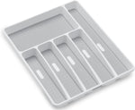 madesmart Classic Large Silverware Tray - White - 6-Compartments Kitchen Organizer