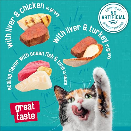 Purina Friskies Wet Cat Food Variety Pack, 5.5 Ounce, 12-Pack with Ocean Fish, Chicken, and Turkey Flavors