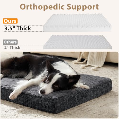 joejoy xl orthopedic dog bed grey 41x27 extra thick egg memory foam