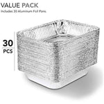 Stock Your Home Aluminum Pans 9x13 Disposable Foil Pans (30 Pack) - Half Size Steam Table Deep Trays - Tin Foil Pans Great for Cooking, Heating, Storing, Prepping Food