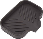 Silicone Bathroom Soap Dishes with Drain Spout-Bathroom and Kitchen Sink Organizer,Sponge Holder,Dish Soap Tray,Perfect for Dispenser,Scrubber,Bottle,Cup on Sink or Counter-Black 4.9"×3.2"