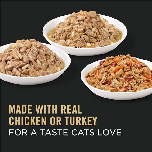 Purina Pro Plan Gravy High Protein Wet Cat Food Variety Pack Complete Essentials Chicken and Turkey Favorites 24 Cans 3 oz