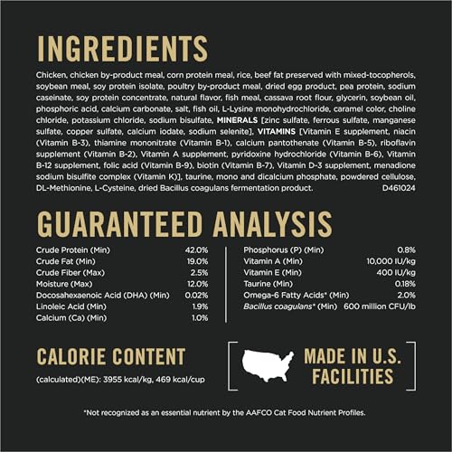 Purina Pro Plan Kitten Dry Food Chicken and Rice Formula Shredded Blend, High Protein, 6 lb Bag