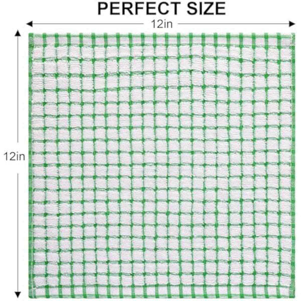 Kitinjoy Cotton 8 Pack Terry Kitchen Dish Cloths, 12 x 12 Inches Super Soft and Absorbent Dish Rags, Quick Drying Dish Towels for Washing Dishes, Mixed Color