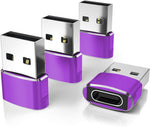 USB to USB-C Adapter for iPhone and Samsung, 4-Pack, Aluminum Alloy, Compact Design