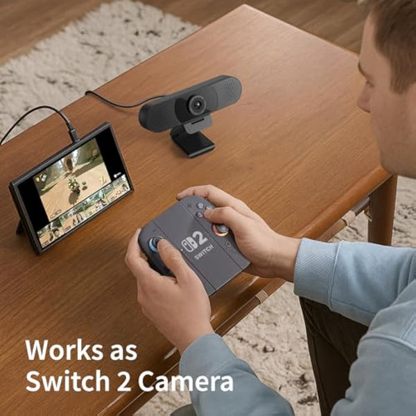 emeet c960 1080p webcam with 2 mics, 90° fov, usb type-a & a-to-c adapter, plug&play computer camera