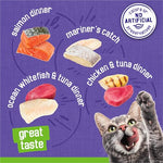 Purina Friskies Pate Wet Cat Food Variety Pack Seafood and Chicken Pate Favorites 40ct VP - (Pack of 40) 5.5 oz. Cans