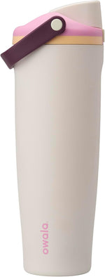 Insulated stainless steel water bottle with two-way spout and built-in straw