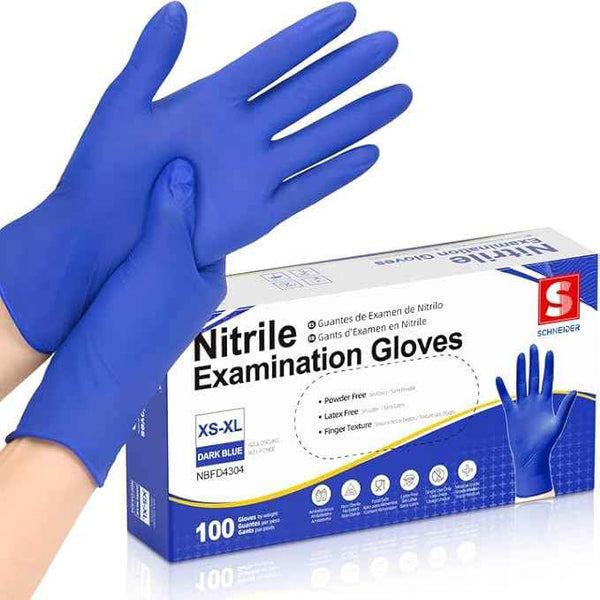 Schneider Nitrile Exam Gloves: Latex-Free, Powder-Free, Food-Safe for Cooking and Household Use
