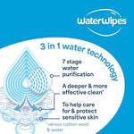 WaterWipes Sensitive+ Bathing Wipes, 3-In-1 Cleans, Cares, Protects, Unscented, Hypoallergenic, 99.9% Water, 16 Count, 1 Pack