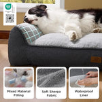 Bedsure SupportMax XL orthopedic dog bed with plush sherpa cover, extra thick supportive dogs couch, grey, 42 inches