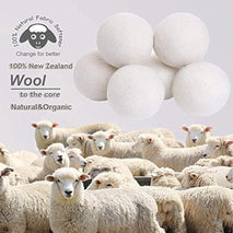 wool dryer balls organic xl 6-pack 100% new zealand wool chemical free softener for 1000+ loads baby safe