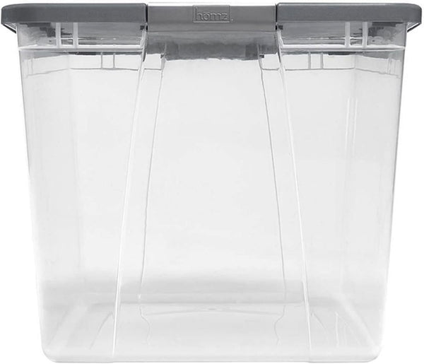 HOMZ 2-Pack Secure Latch Storage Bins with Clear Plastic Containers