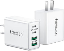 USB C Charger Block, 2-Pack 40W 4-Port Type C Fast Charging Block