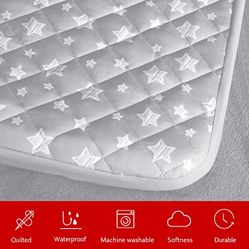 Lovely grey star print dog bed cover, 27x36 inches, waterproof and quilted, for dog/cat, easy to remove and wash