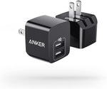 Anker 2-Pack Dual Port 12W USB A Charger Block with Foldable Plug, Charging Box Brick, Cube for iPhone 16 15 14 13 12 Pro Max, Galaxy S22 S21 Note 20