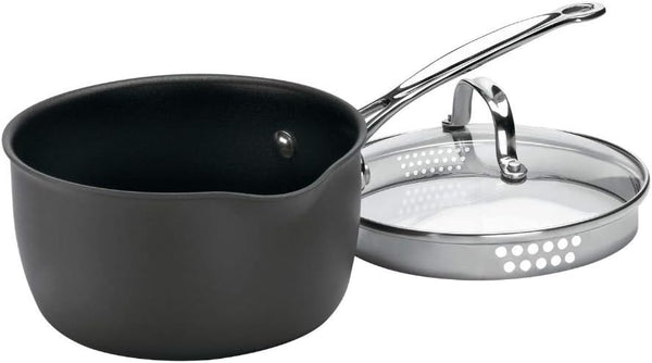 Cuisinart 1-Quart Saucepan with Nonstick Hard Anodized Exterior and Cover
