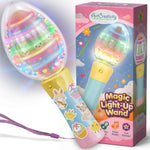 ArtCreativity Easter Egg Magic Ball Wand -7.5" - Custom Egg-Shaped Top Light Up Magic Ball Toy Wands for Kids with Batteries - Flashing LED Wands for Boys & Girls, Fun Gift or Birthday Party Favor