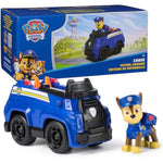 paw patrol, chase's patrol cruiser, toy car with collectible action figure, eco-friendly, kids toys for boys & girls ages 3 and up