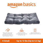 Basics Cat and Dog Bed and Crate Pad Machine Washable Gray X-Small 23 x 18 x 2.5 inches