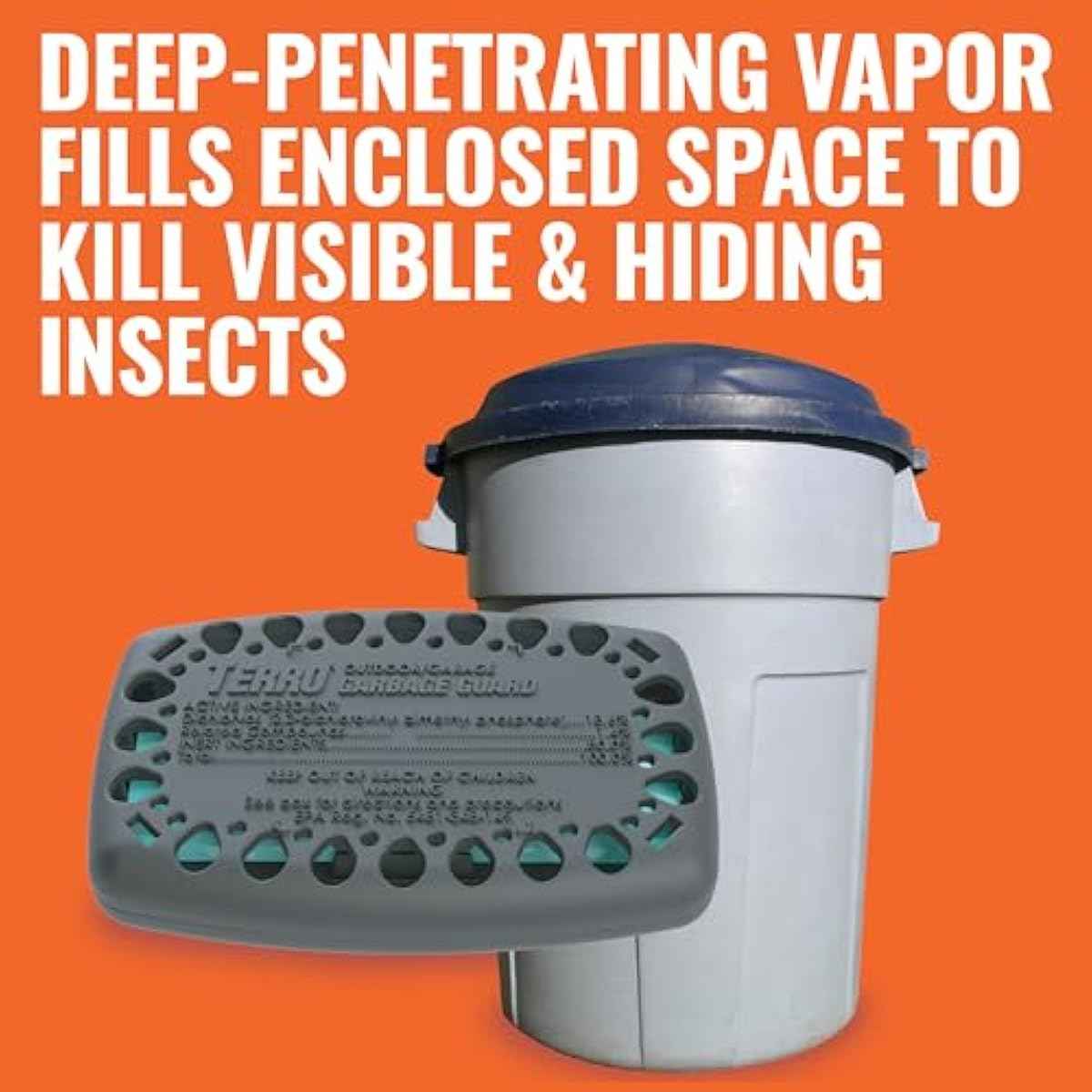 Terro T800 Garbage Guard Trash Can Insect Killer - Kills Flies, Roach, Maggots, Beetles, and Insects in Outdoor Garbage Can