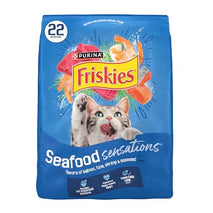 Purina friskies dry cat food seafood sensations with salmon tuna and shrimp flavors 22 lb bag