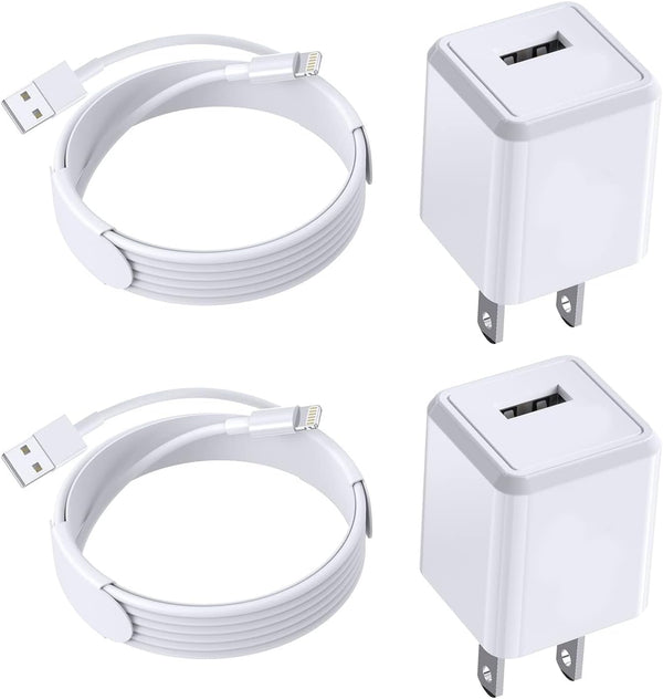 iPhone Charger,2Pack 6FT USB Wall Charger Fast Charging USB Cable Charging Cube Travel Plug Block with 6Foot Fast Cuble Lightning Cable Cord for iPhone 14 13 12 11 Pro Max XS XR X 8 7 SE2022 iPad