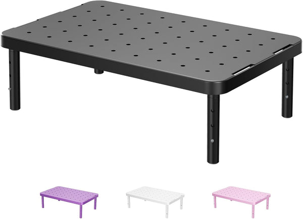 wali computer monitor stand adjustable laptop riser black 1 pack