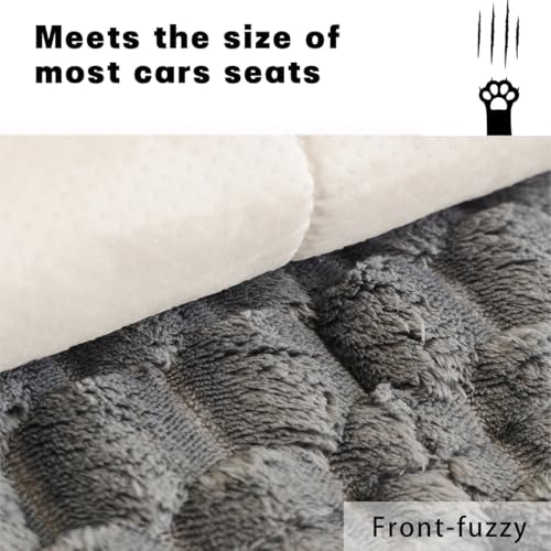 Non-Slip Fuzzy Backseat Pet Mat for Car, 24.8x54 inch, Pet-Friendly Seat Cover for Travel