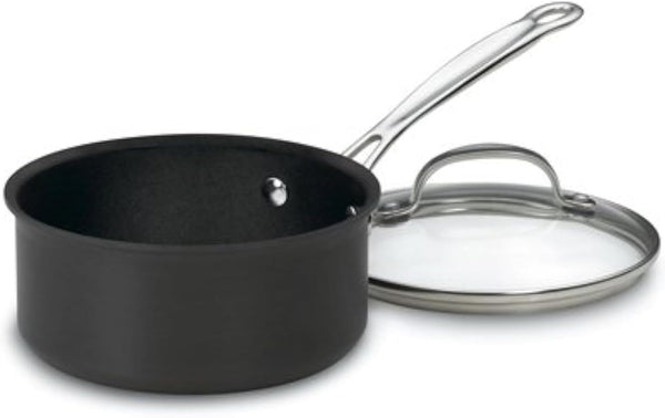 Cuisinart 1-Quart Saucepan with Nonstick Hard Anodized Exterior and Cover