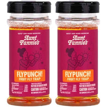 Aunt Fannie's FlyPunch Fruit Fly Trap for Indoor and Kitchen Use, Ready to Use, Made with Plant Based Ingredients, Safe Near Food, Each Bottle Lasts Up to 30 Days, Pack of 2