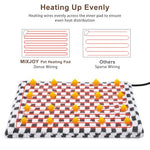MIXJOY 18''x16'' Small Heated Cat Bed with 11 Adjustable Temperature and Timer, Electric Pet Heating Pad for Cats and Dogs
