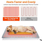 gray cat heating pad with adjustable temperature & timer for indoor cats, 18"x16", small