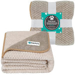 PetAmi Waterproof Dog Blanket for Large Dogs, Furniture Sofa Couch Cover Protector, Soft Plush, Twin 60x80 Taupe Beige
