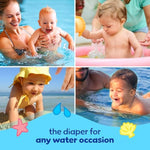 Pampers Splashers Disposable Baby Swim Diapers in Size 4, 18 Count, Gap-Free Protection