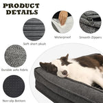 windracing orthopedic dog bed large gray xl 40x28 inch non-slip washable