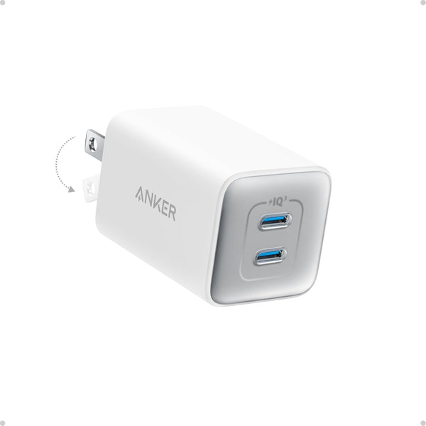 Anker Nano 47W Fast Charger USB C, 2-Port Compact Foldable USB C GaN Charger for iPhone 17/16, Galaxy, Pixel, Compatible with MagSafe (Blue)