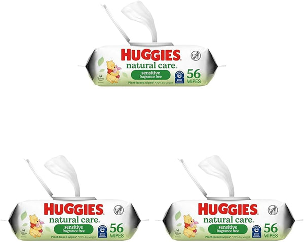 Huggies unscented baby wipes, 99% purified water, 56-count, 1 flip-top pack, hypoallergenic, fragrance free