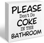 Funny Restroom Bathroom Wooden Signs, Funny Bathroom Sayings, Humor Washroom Quotes Block Plaque, Wall Art/Home Decor, Rustic Wooden Box Signs, Farmhouse Decor, Housewarming Gift