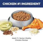 Hills Science Diet senior cat food for vitality, 7+, chicken and rice, 6lb bag, USA made