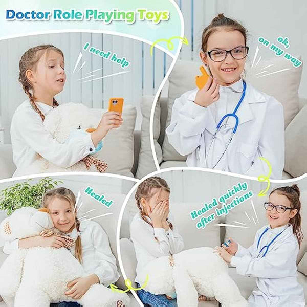 Sundaymot Doctor Kit for Kids, 34 Pcs Pretend Playset for Toddlers, Doctor kit for Toddlers 3-5, with Medical Bag, Stethoscope and Other Accessories, for Boys and Girls Fun Role Playing Game