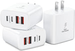 2-Pack 40W Fast Charging USB C Wall Charger Block with 4-Port Dual Port PD Power Adapter
