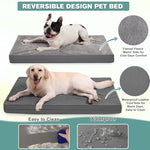 Vonabem Waterproof Dog Bed for Large Medium Sized Dogs, 35" x 22", Gray, Orthopedic Support