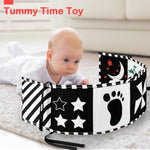 urmywo black and white baby toy, tummy time high contrast newborn toys 0-3 months, soft baby book