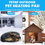 petnf outdoor heated pet bed with waterproof cover for dogs and cats, soft electric blanket auto temperature control