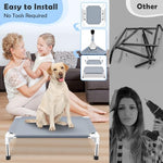 elevated cooling dog bed raised outdoor medium dogs portable pet cots polyester cotton